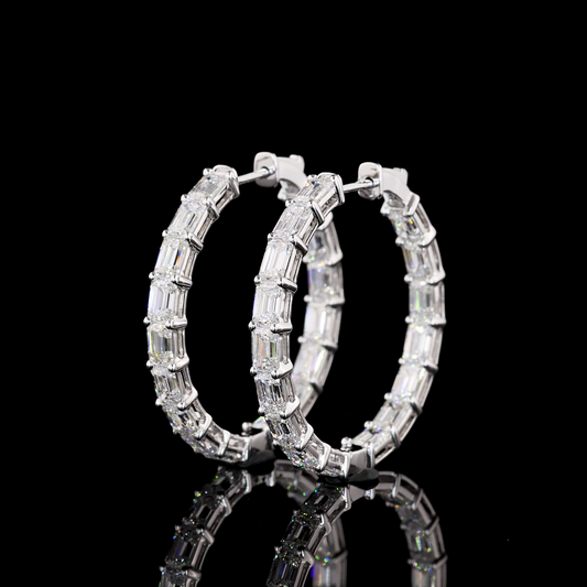 Rolland's Designs Lab Diamond In and Out Hoops -6.30cts