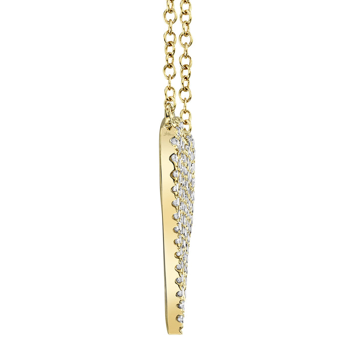 Shy 14K Yellow Gold Diamond Pave Heart Necklace