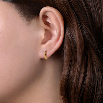 Gabriel 14Ky Plain 14mm Huggie Earrings