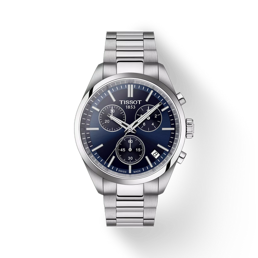 Tissot Pr100 Gents 40Mm Sterling Silver and Stainless Steel Bracelet Watch
