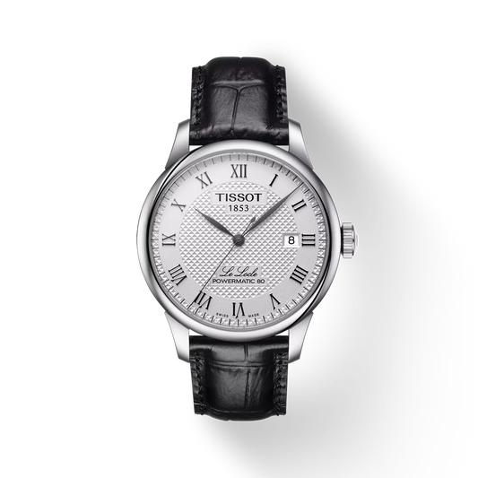 Tissot Gents Lelocle Sterling Silver 39Mm Leather Band Watch