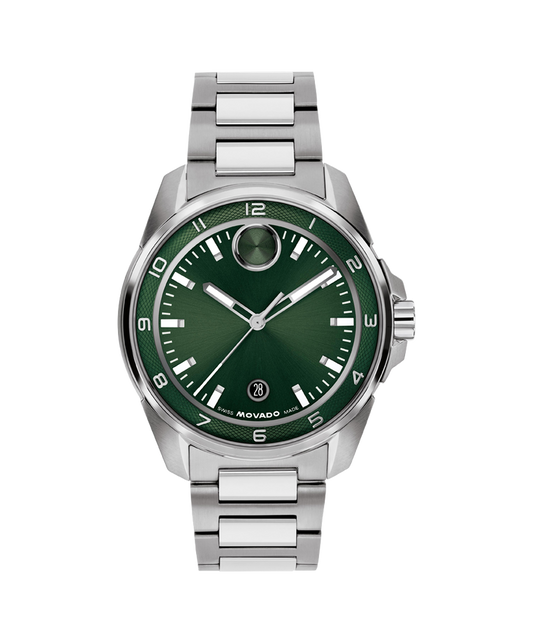 Movado Bold Verso Stainless Steel Green Sunray Dial with Swiss Super-Luminova® Accents Watch