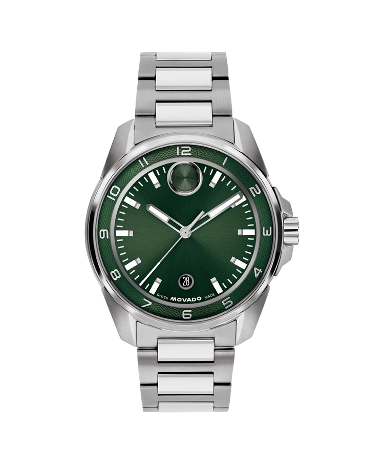 Movado Bold Verso Stainless Steel Green Sunray Dial with Swiss Super-Luminova® Accents Watch