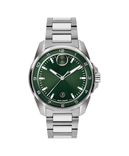 Movado Bold Verso Stainless Steel Green Sunray Dial with Swiss Super-Luminova® Accents Watch