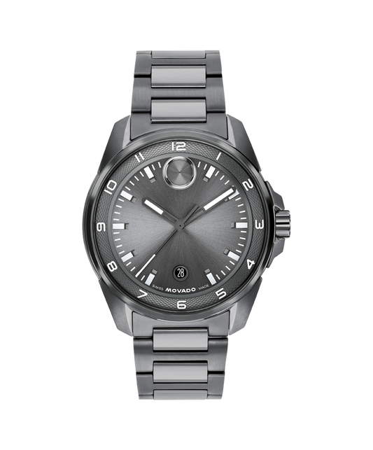 Movado Bold Verso Military Grey Ionic-Plated Tonal Sunray Dial woth Swiss Super-Luminova® Accents Watch