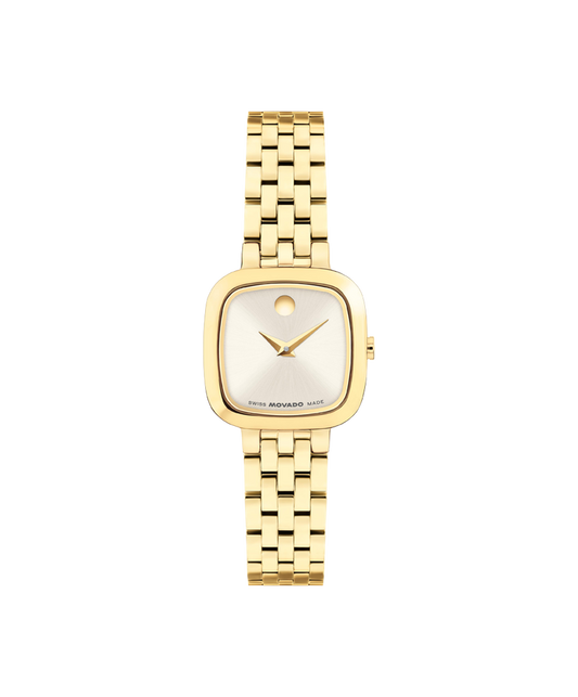 Movado Meseum Classic 22Mm Yellow Gold Champagne Sunray Dial Watch