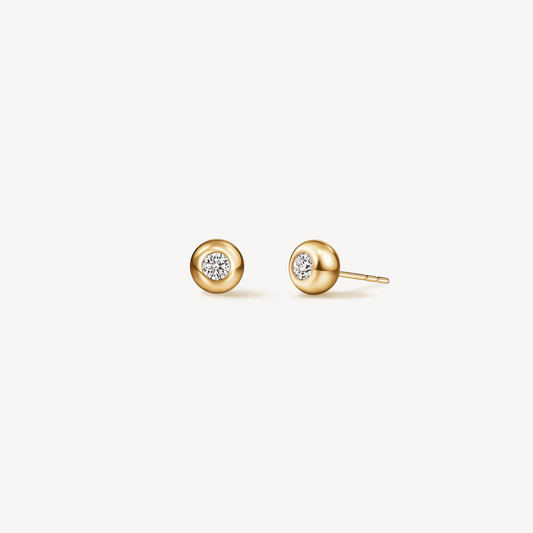 Hearts On Fire 18K Yellow Gold Dream Puffed Bezel Diamond Stud Earrings