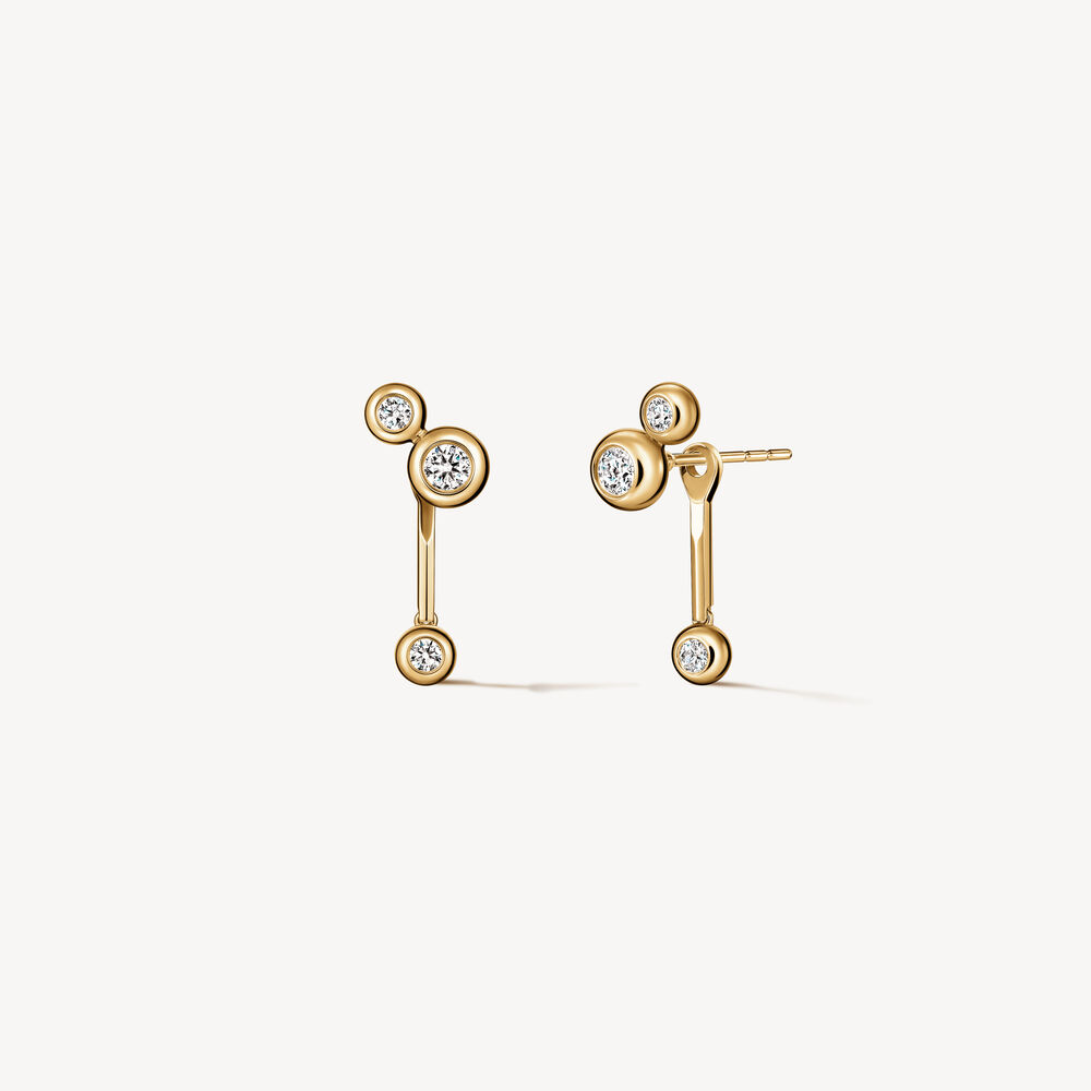 Hearts On Fire 18K Yellow Gold Dream Puffed Bezel Diamond Convertible Drop Earrings