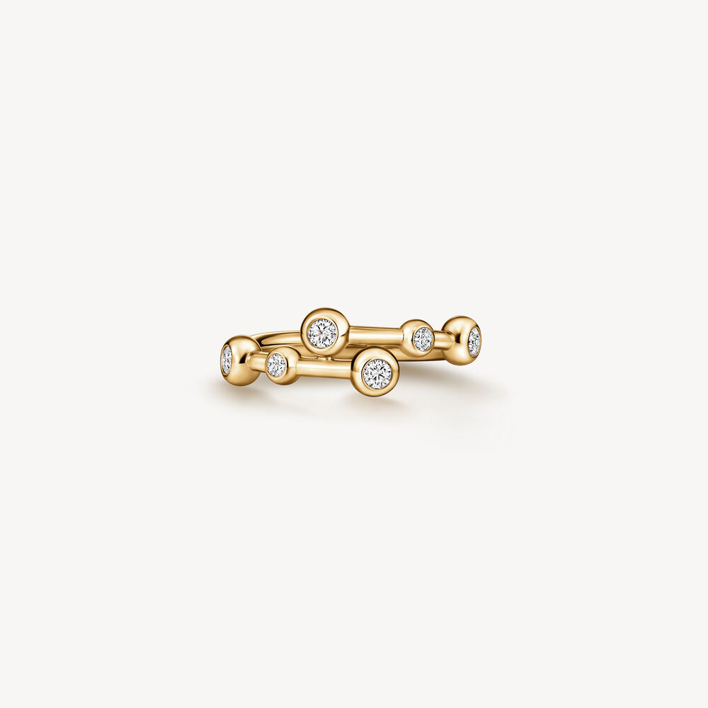 Hearts On Fire 18K Yellow Gold Dream Puffed Bezel Diamond Bypass Ring