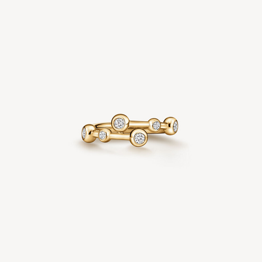 Hearts On Fire 18K Yellow Gold Dream Puffed Bezel Diamond Bypass Ring
