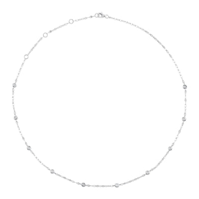 Shy 14K White Gold Diamonds By The Yard Sparkle Chain Necklace