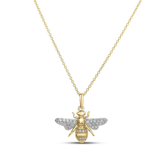 Roberto Coin 18K Tiny Treasures Diamond Bumble Bee Necklace
