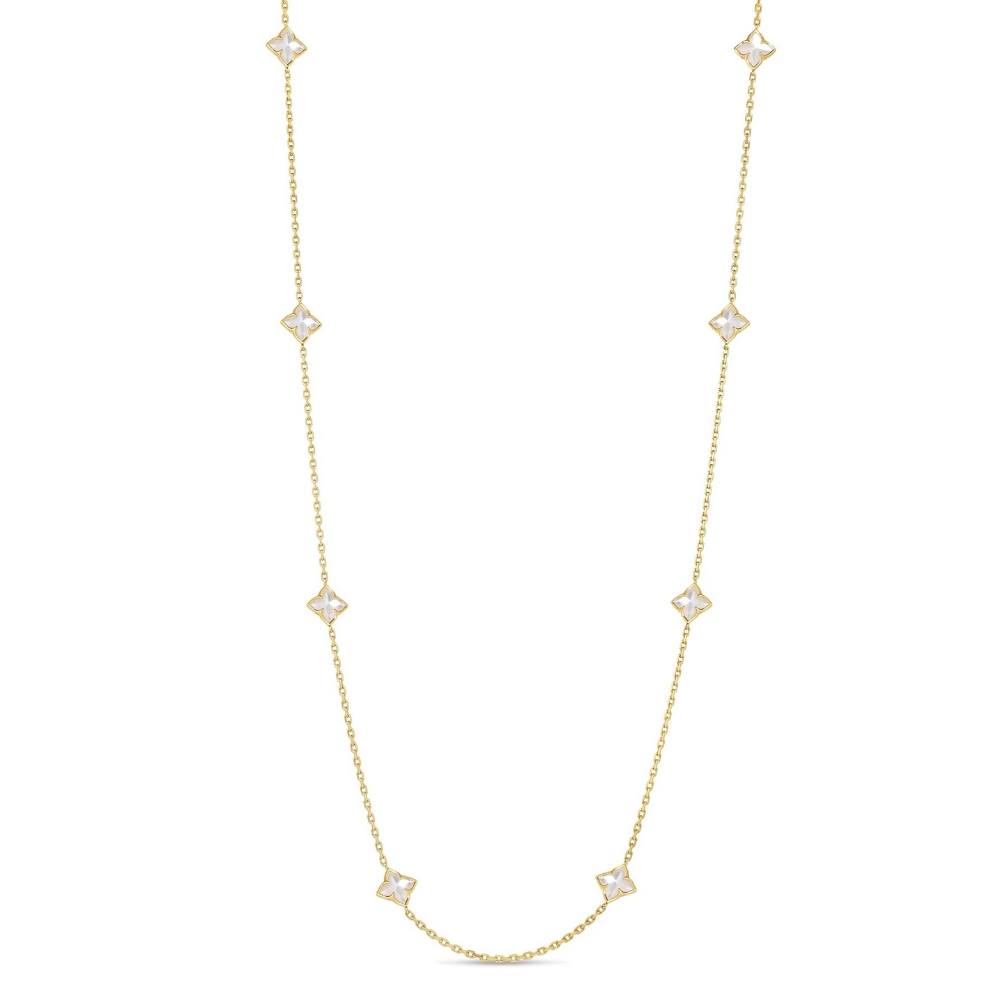 Roberto Coin 18K Yellow Gold Carnival MOP Flower Station Necklace