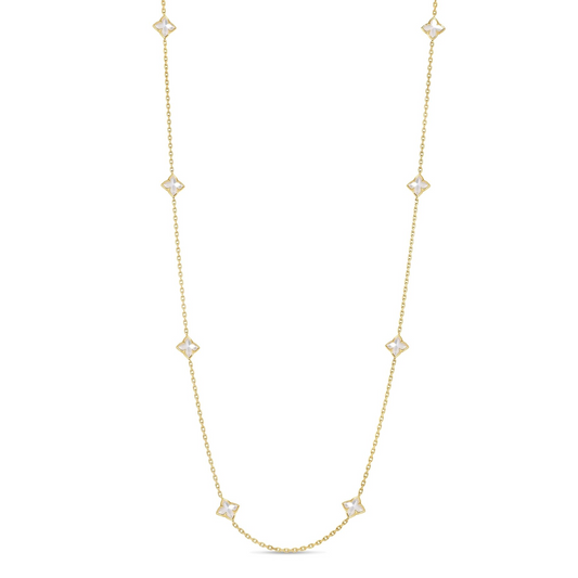Roberto Coin 18K Yellow Gold Carnival MOP Flower Station Necklace