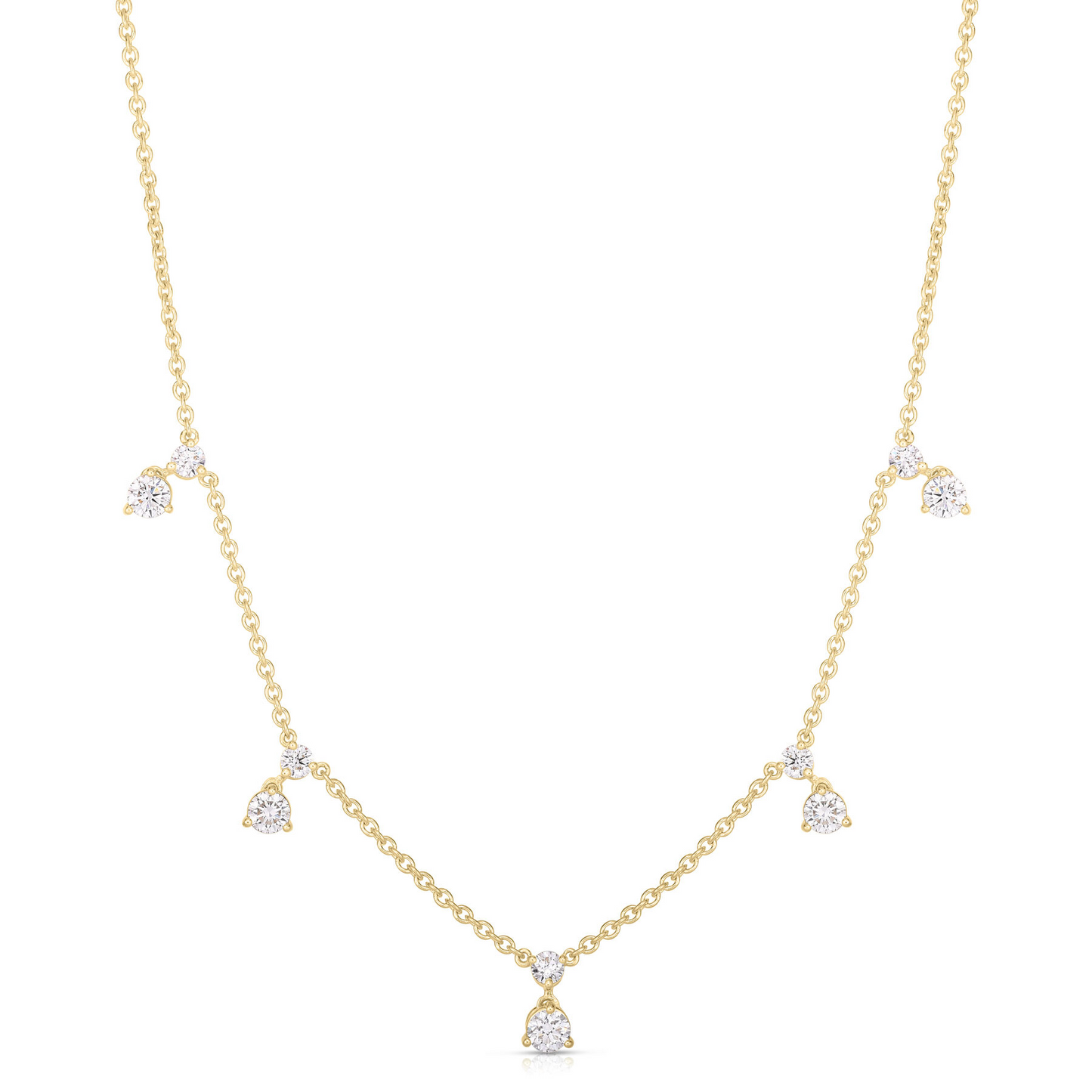 Roberto Coin 18k Yellow Gold Diamonds By The Inch Dangling Necklace