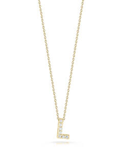 Roberto Coin 18K Yellow Gold Tiny Treasures Diamond Love Letter "L"  Necklace