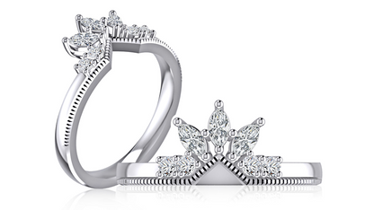 A Jaffee 14K White Gold Diamond Wedding Band