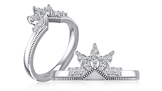 A Jaffee 14K White Gold Diamond Wedding Band