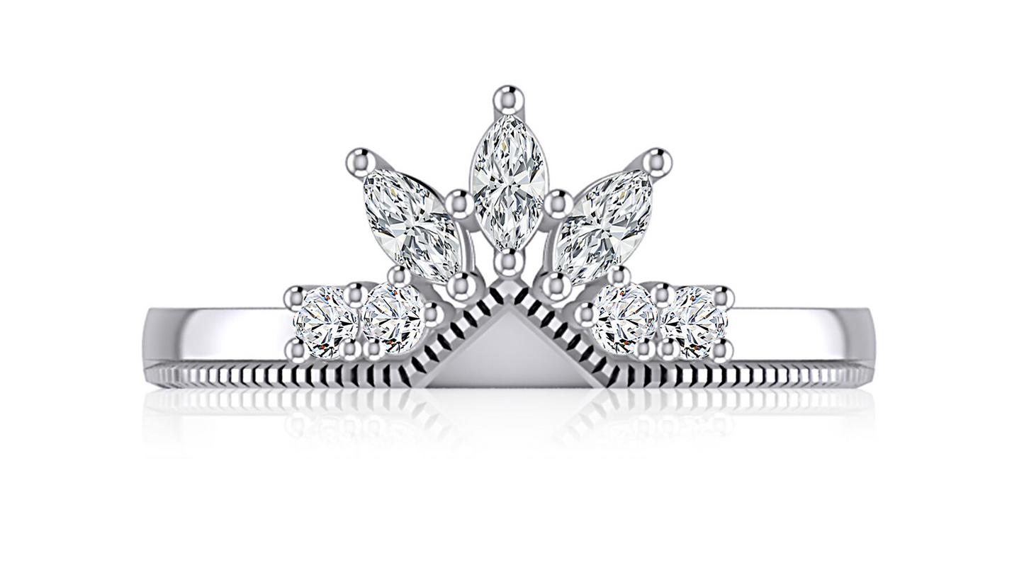 A Jaffee 14K White Gold Diamond Wedding Band