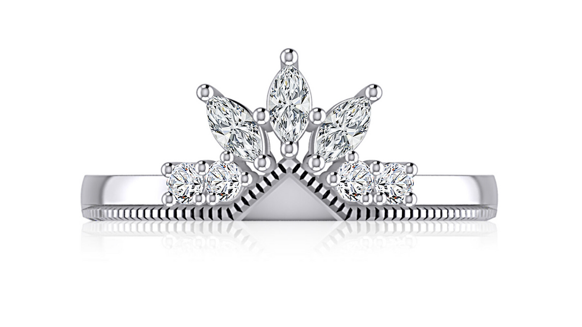 A Jaffee 14K White Gold Diamond Wedding Band