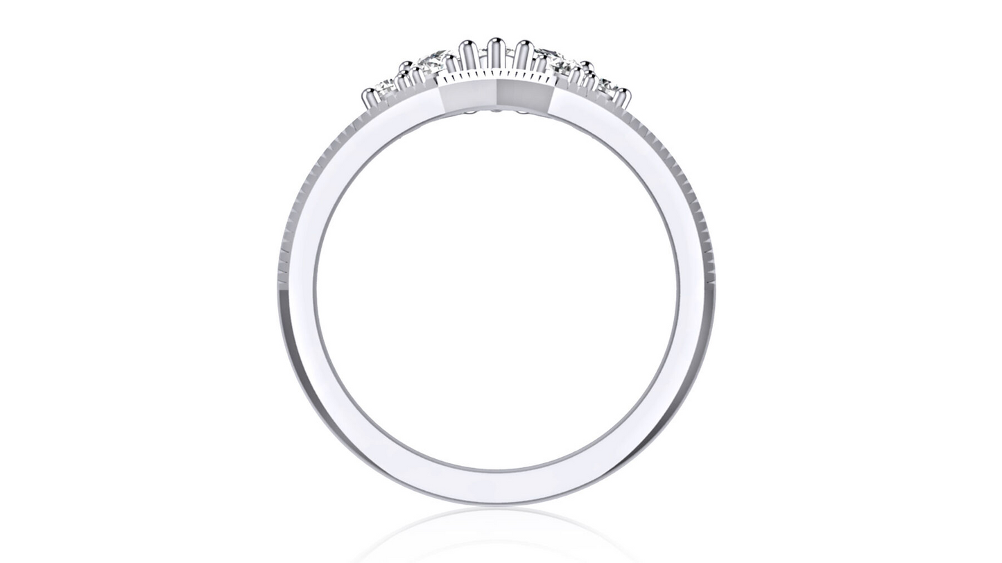 A Jaffee 14K White Gold Diamond Wedding Band