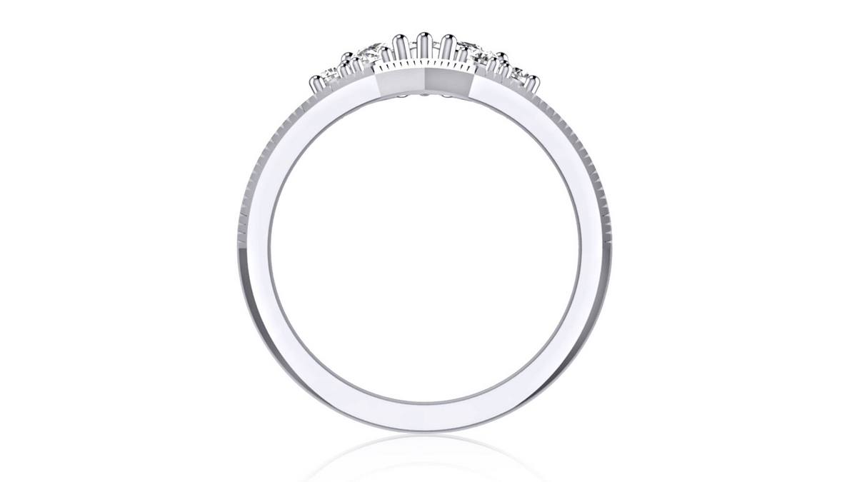 A Jaffee 14K White Gold Diamond Wedding Band