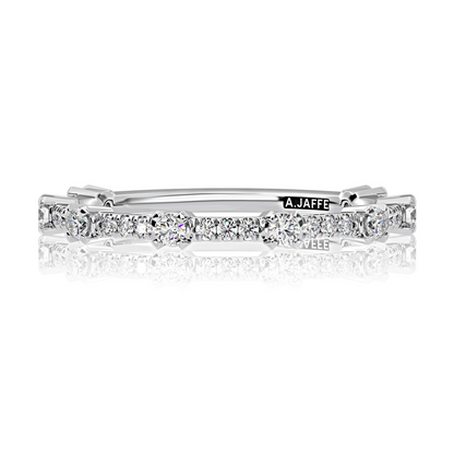 A Jaffe 14K White Gold Diamond Wedding Band