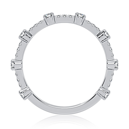 A Jaffe 14K White Gold Diamond Wedding Band