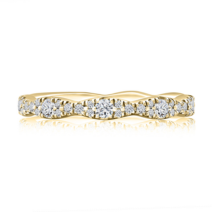 A Jaffe 14K Yellow Gold Diamond Wedding Band