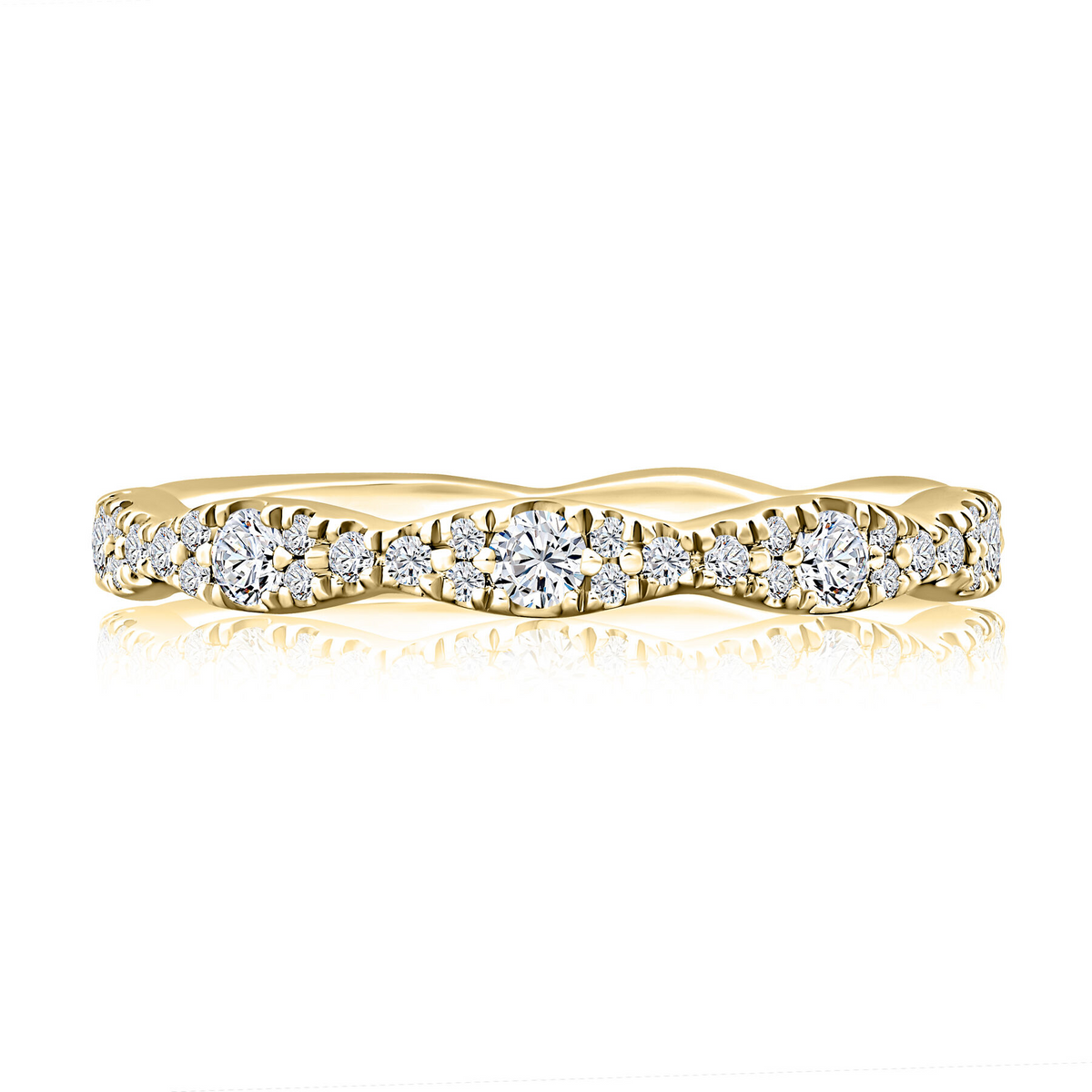 A Jaffe 14K Yellow Gold Diamond Wedding Band
