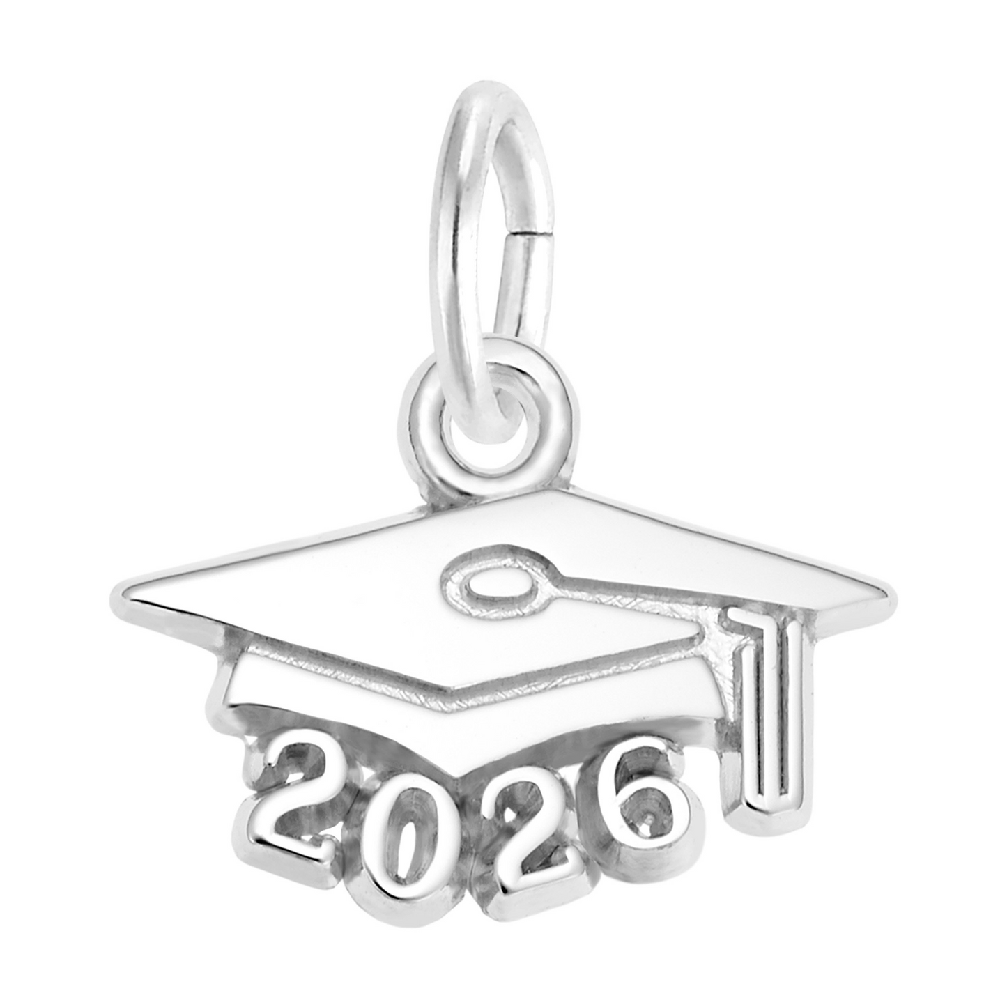 Sterling Silver 2026 Graduation Cap Charm