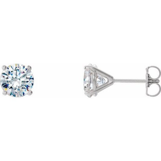 14K White Gold 3 Carat Diamond Stud Earrings