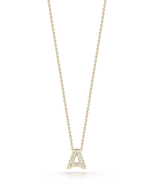 Roberto Coin 18K Yellow Gold Tiny Treasures Diamond Love Letter "A" Necklace