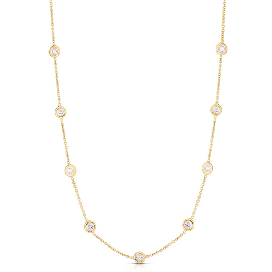Roberto Coin 18K Yellow Gold Diamonds By The Inch 28 Station Necklace