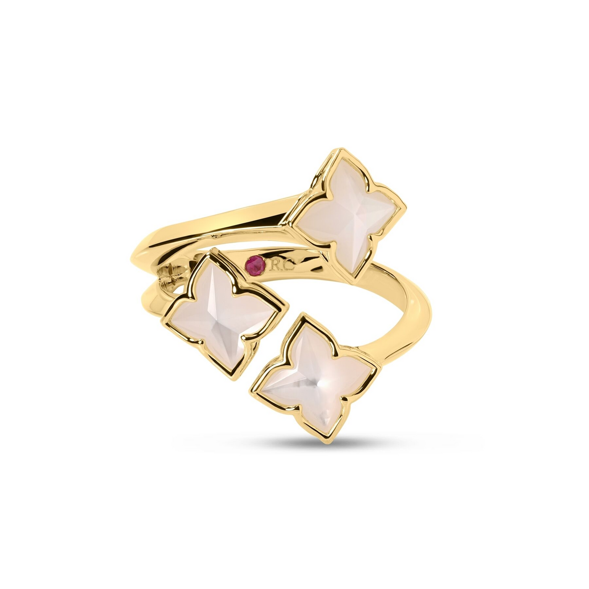 Roberto Coin 18K Yellow Gold Venetian Princess Carnival Mother of Pearl Flower Ring