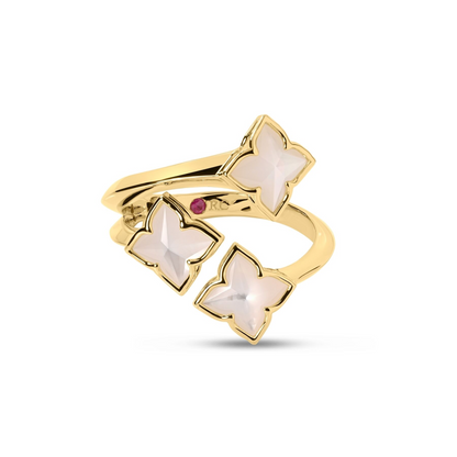 Roberto Coin 18K Yellow Gold Venetian Princess Carnival Mother of Pearl Flower Ring