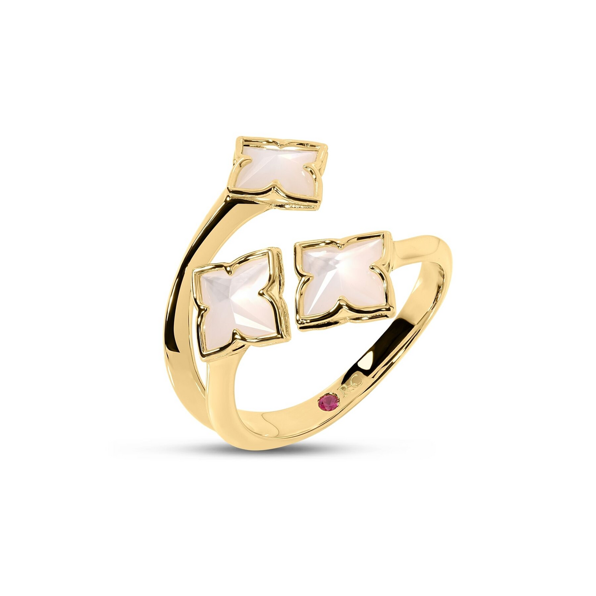 Roberto Coin 18K Yellow Gold Venetian Princess Carnival Mother of Pearl Flower Ring