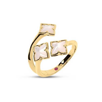 Roberto Coin 18K Yellow Gold Venetian Princess Carnival Mother of Pearl Flower Ring