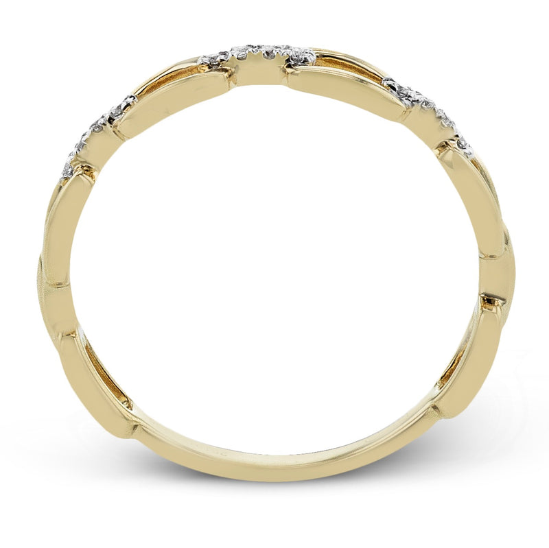 Zeghani 14K Yellow Gold Chain Link Diamond Band