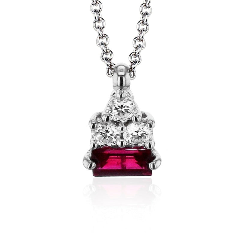 Zeghani 14K White Gold Ruby And Diamond Pendant