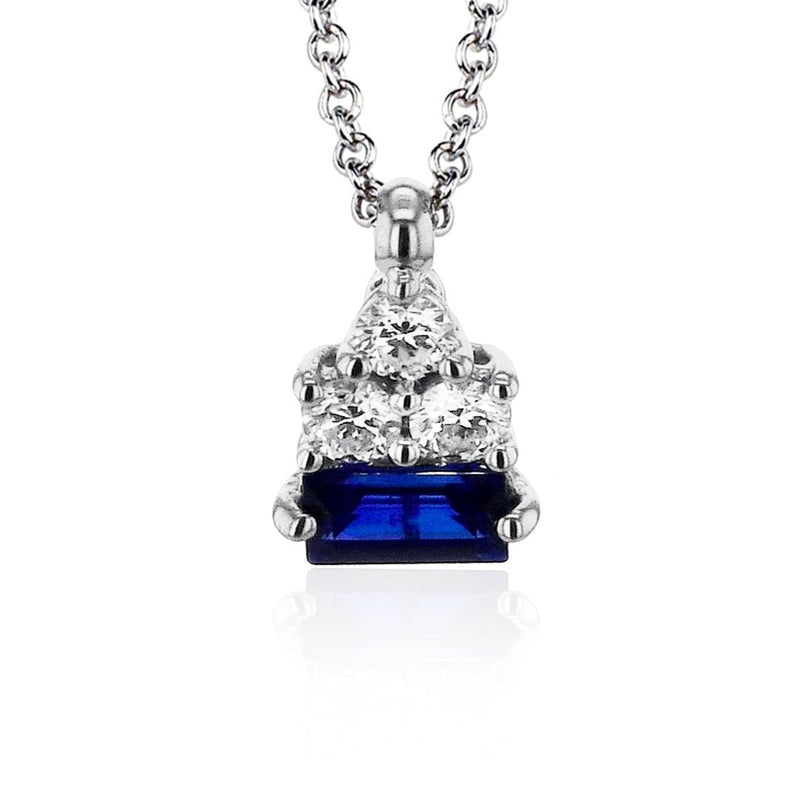 Zeghani 14K White Gold Blue Sapphire And Diamond Pendant