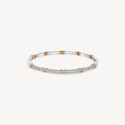 Hearts On Fire 18K Two Tone Diamond Bangle