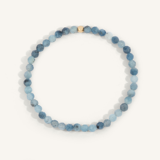 Dee Berkley Solid Aquamarine Beaded Bracelet
