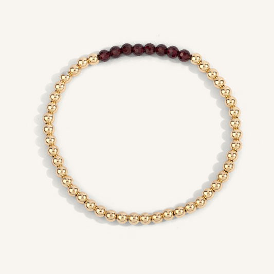 Dee Berkley Shine Bright Birthstone Mini Bead Bracelet- January