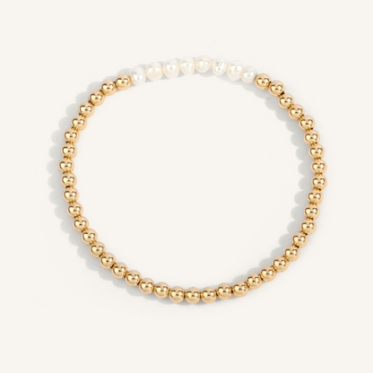 Dee Berkley Pearl & Gold Beaded Bracelet