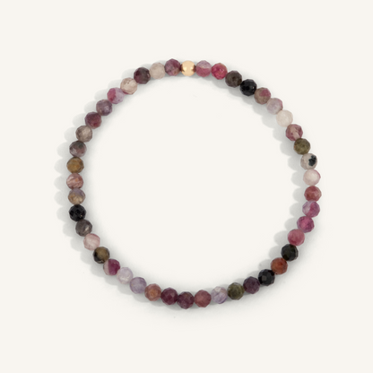 Dee Berkley October Solid Tourmaline And Gold Filled Beaded Bracelet