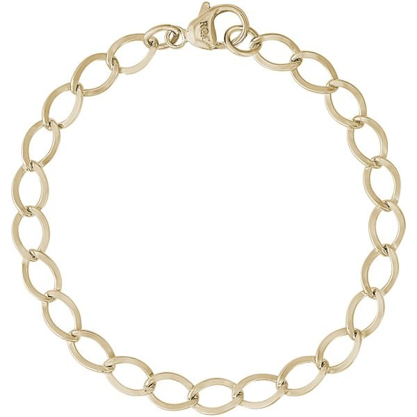 Yellow Gold Plated Sterling Silver Dapped Curb Link Classic Bracelet