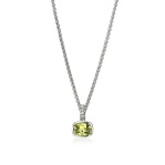 John Hardy Sterling Silver Heishi Peridot And Diamond Bail Necklace