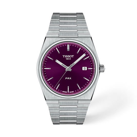 Tissot PRX Gents 40Mm Stainless Steel Purple Dial Watch