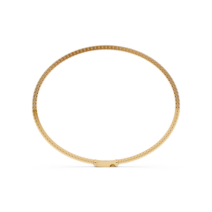 14K Yellow Gold Halfway Diamond Flexi Bangle